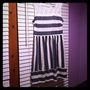 Super Sweet Blue and White Lace Rockabilly Dress